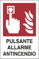 CARTELLO IN ALLUMINIO , PULSANTE ALLARME INCENDIO, DIM. 30x20 cm