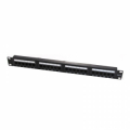 PATCH PANEL CAT6, 24 PORTE UTP, COLORE NERO