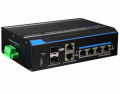 SWITCH INDUSTRIALE 4 PORTE PoE GIGABIT + 4 PORTE UP LINK GIGA (2 FIBRA GIGA), 60W (EXP 120W).