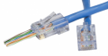 CONNETTORE RJ45, SERIE EZ-RJ45 CAT6, PER CAVO SOLIDO 24 – 23 AWG, USCITA FILI ANTERIORE, CONF. 100pz