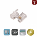 PLUG CAT5e, RJ45 UTP, PER CAVO SOLIDO