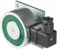 FERMO ELETTROMAGNETICO 1500N 24Vdc 100mA - IP65 (CON DIODI DI PROTEZIONE E CONNETTORE), COMPLETO DI ANCORAGGIO FISSO ALTO (SH2160)