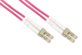 CAVO FIBRA OTTICA LC-LC OM4, 50/125 MULTIMODALE DUPLEX, GUAINA HALOGENFREE LSZH COLORE MAGENTA, 5 METRI