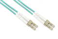 CAVO FIBRA OTTICA LC-LC OM3, 50/125 MULTIMODALE DUPLEX, GUAINA HALOGENFREE LSZH COLORE ACQUA, 30 METRI