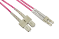 CAVO FIBRA OTTICA LC-SC OM4, 50/125 MULTIMODALE DUPLEX, GUAINA HALOGENFREE LSZH COLORE MAGENTA, 40 METRI