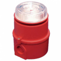 AVVISATORE OTTICO/ACUSTICO A SICUREZZA INTRINSECA, 49 TONI FINO 100dB, COLORE ROSSO, CONTENITORE ABS, IP65, -40°C / +60°C, ALIM. 24Vcc, 48mA, DIAM. 88mm, MARC. II 1G Ex ia IIC T4 PER ZONA 0,1,2, CERT. SIRA 05 ATEX2084X, NECESSITA DI BARRIERA A S.I.