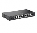 SWITCH 9 PORTE GIGABIT SMART POE, 8 PORTE POE/POE+, MAX 120W, DESKTOP CASE,