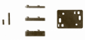 (NUOVO CODICE) CONF. DISTANZIALI MICRO POLI, COLORE MARRONE, 15pz. SPESSORI MAGNETI  (5pz. x 2.8mm + 5pz. x 6mm + 5pz. x 10mm), 5pz. SPESSORI PER SENSORE 2.8mm, CHIODINI DI BLOCCAGGIO